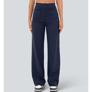 HALARA Wide Leg Navy Trousers for Women